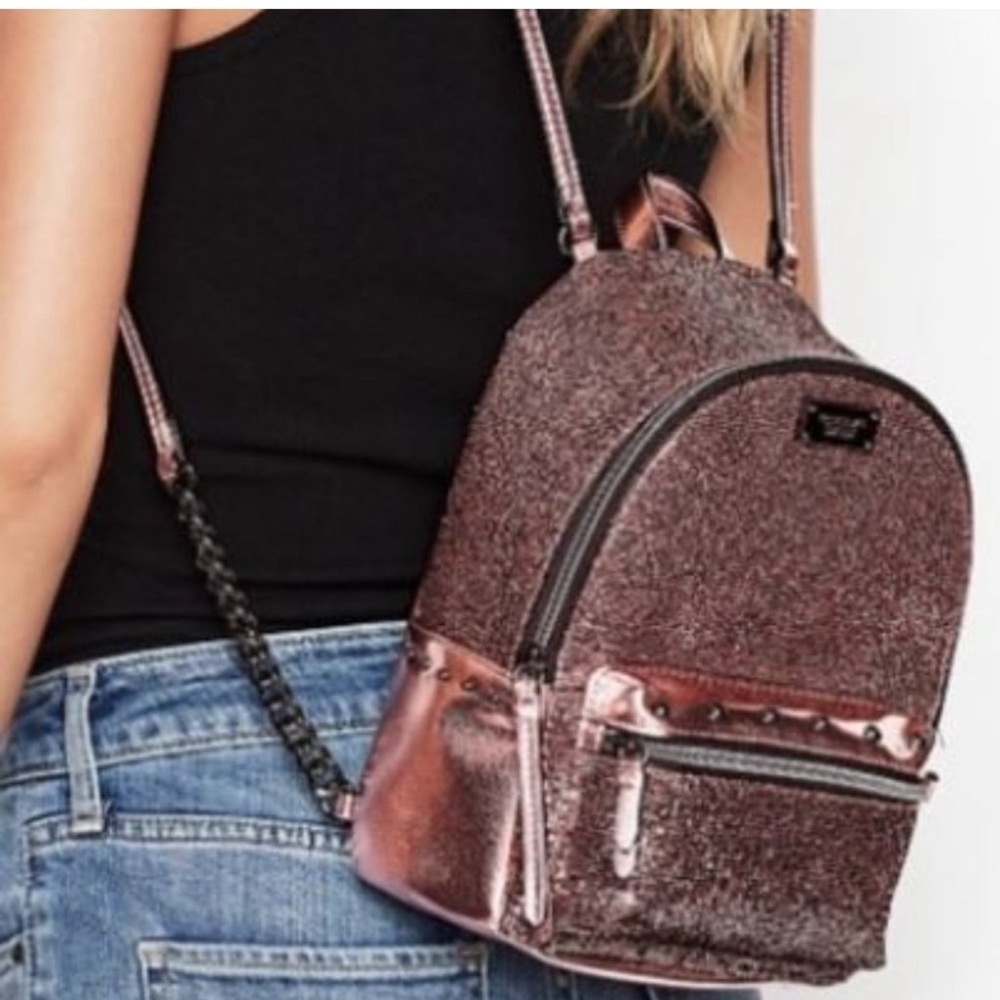 VICTORIA'S SECRET GLITTER MINI BACKPACK NWT - Picture 2 of 16